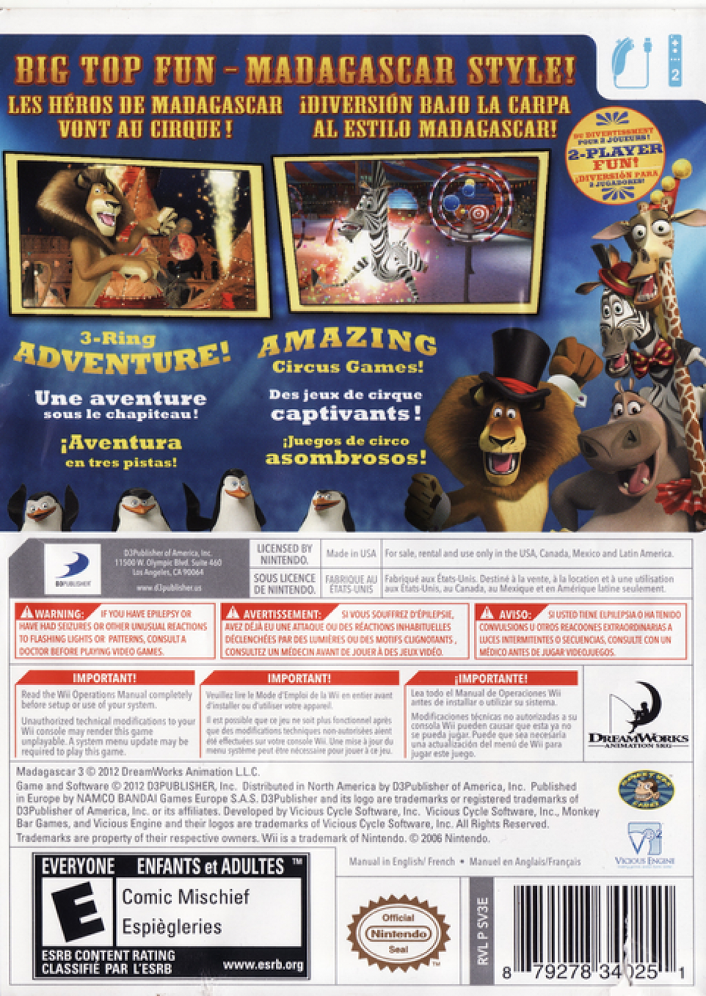 Madagascar 3 – Nintendo Wii (Wii)
