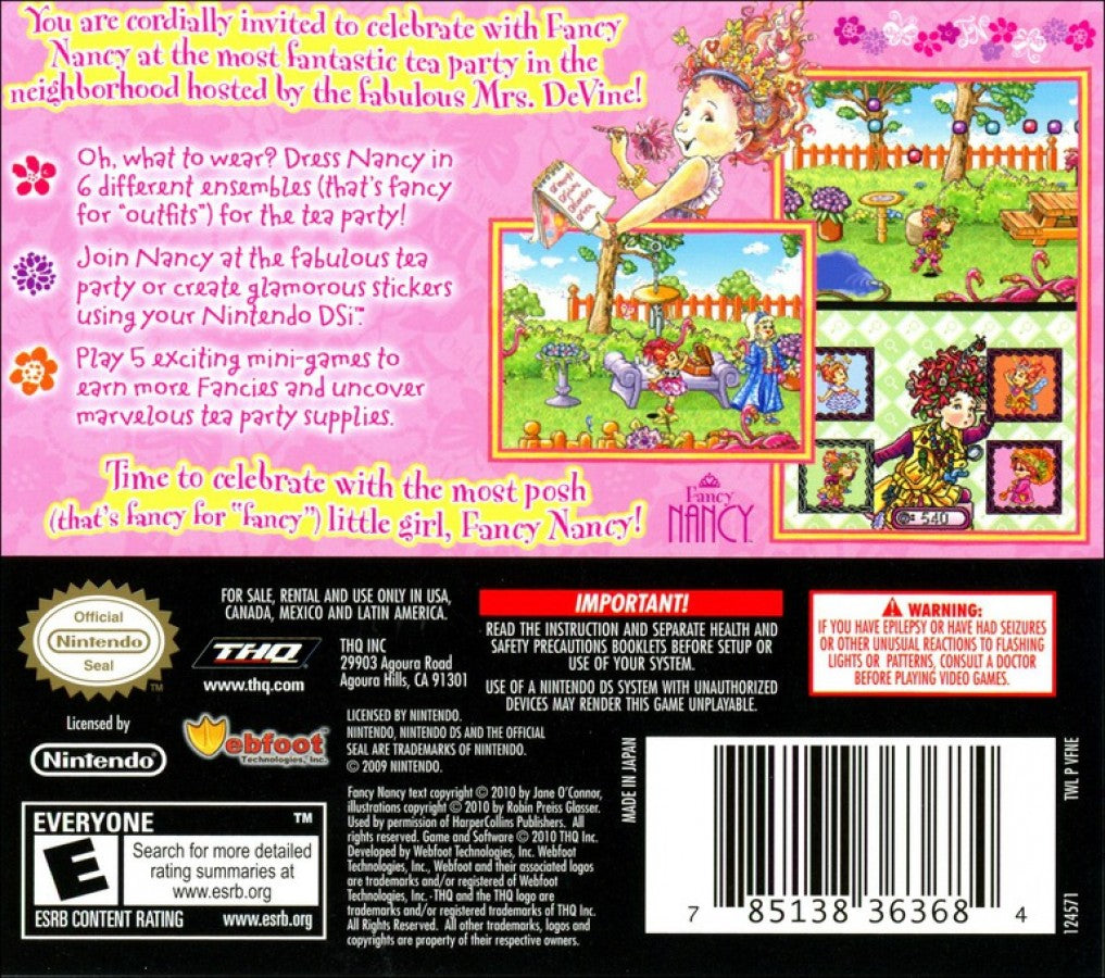 Fancy Nancy: Tea Party Time – Nintendo DS (DS)