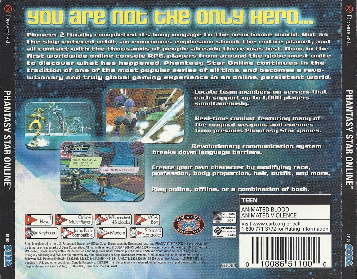 Phantasy Star Online – Sega Dreamcast (DC)