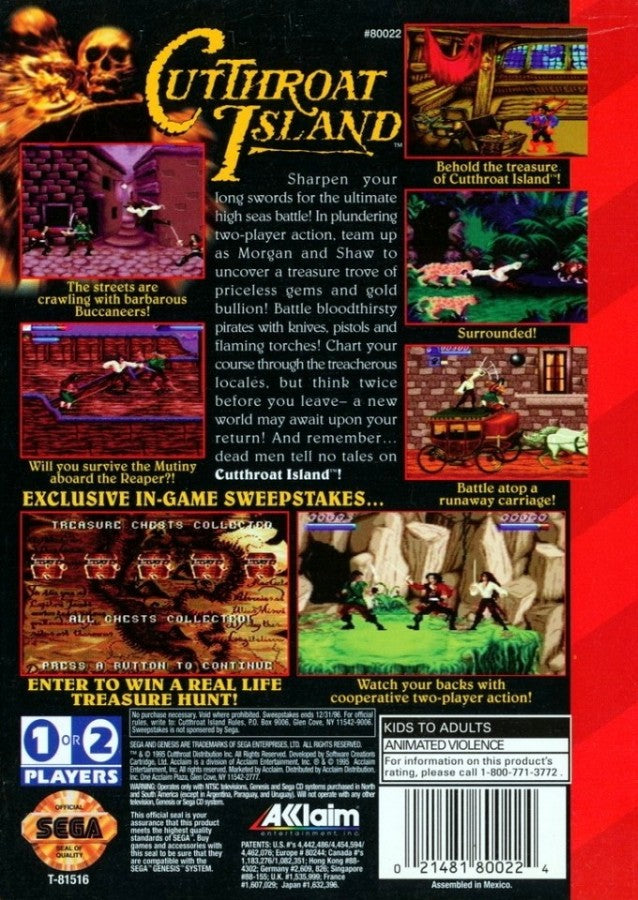 Cutthroat Island – Sega Genesis (GEN)