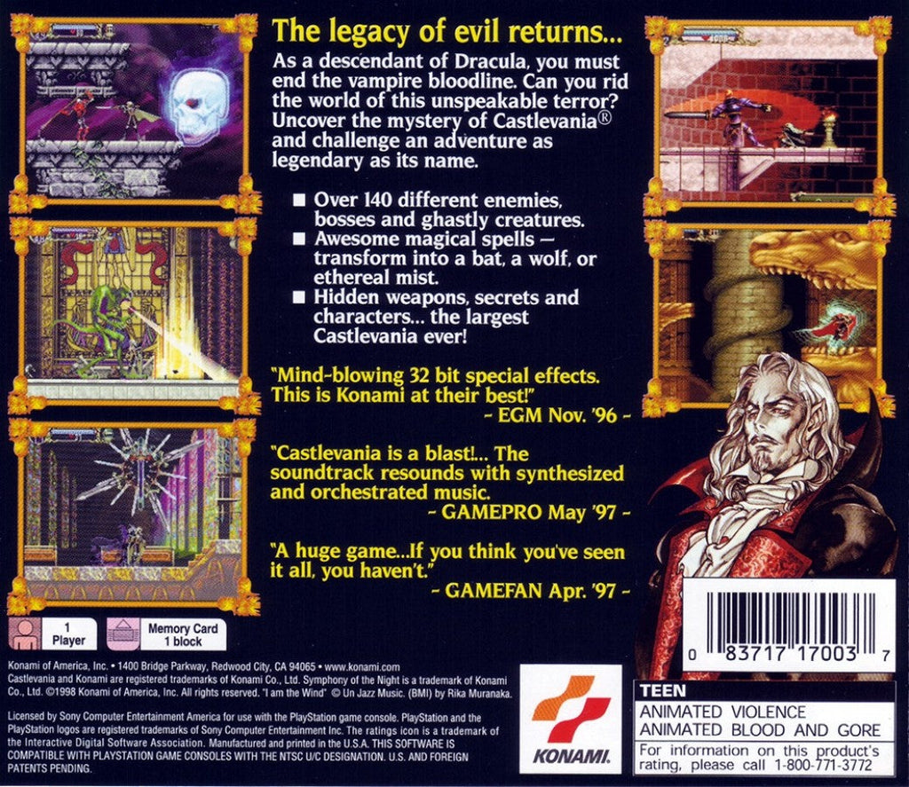 Castlevania: Symphony of the Night – PlayStation 1 (PS1)