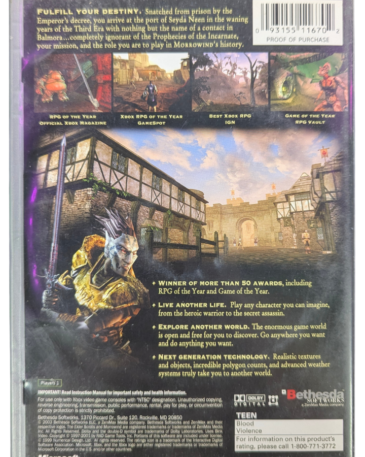 The Elder Scrolls III: Morrowind [Platinum Hits] — Xbox (XBOX)