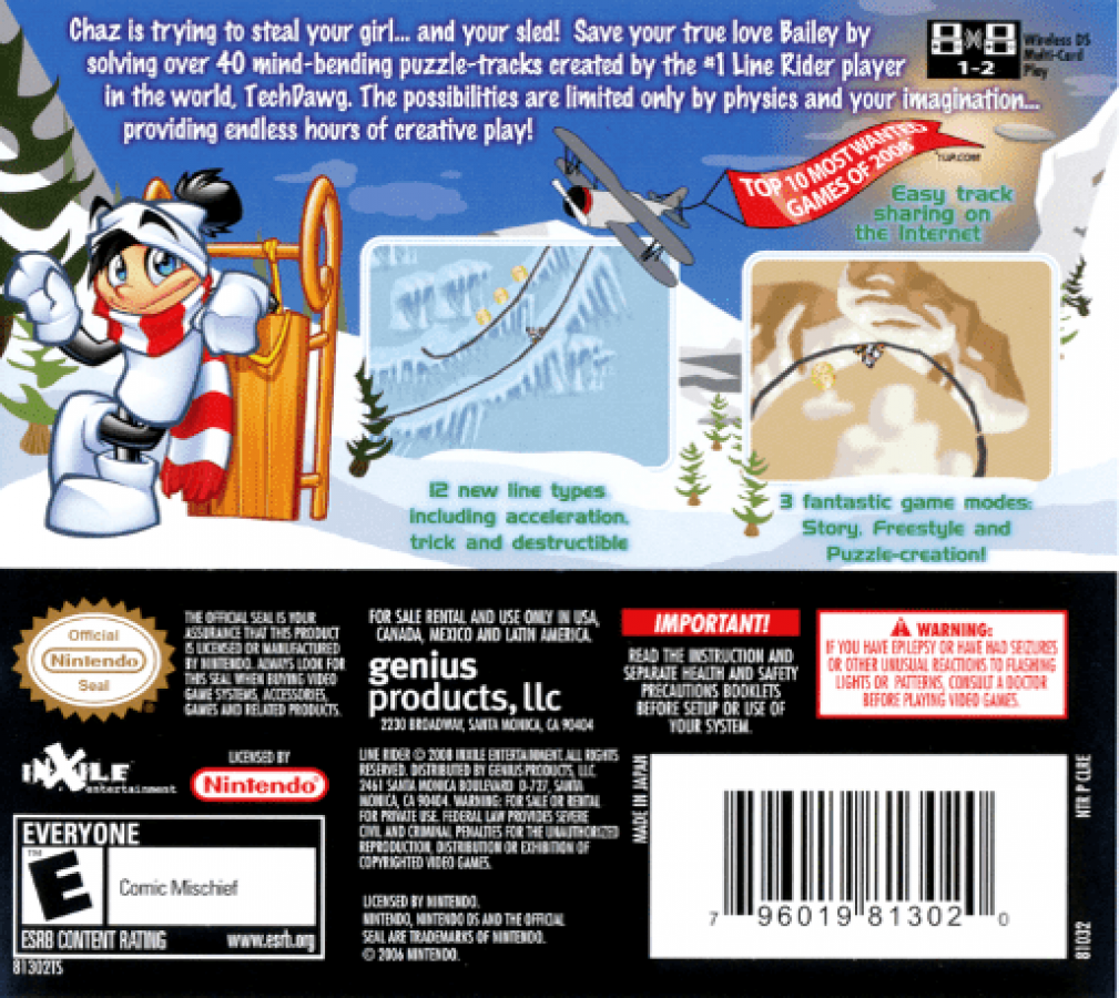 Line Rider 2: Unbound – Nintendo DS (DS)