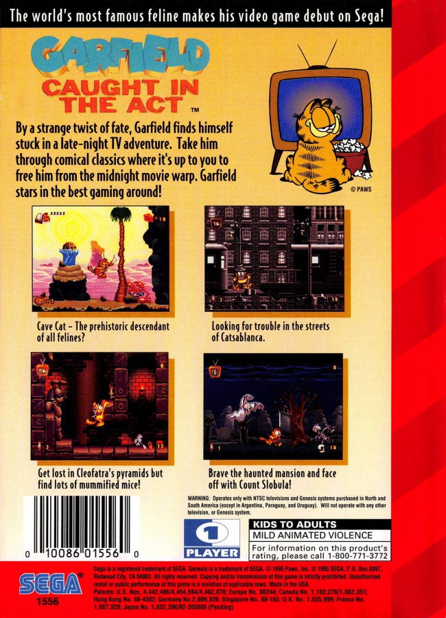 Garfield: Caught in the Act – Sega Genesis (GEN)