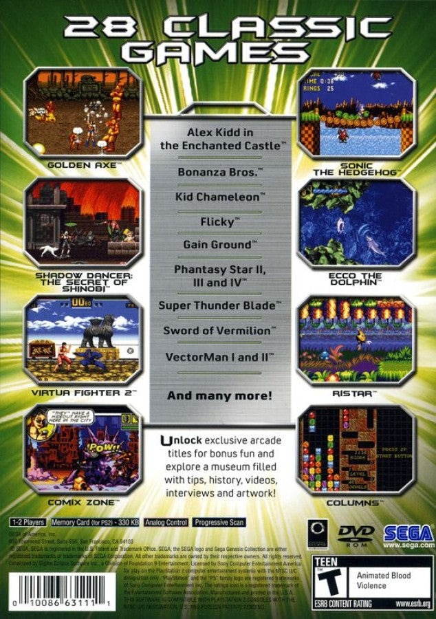 Sega Genesis Collection – PlayStation 2 (PS2)