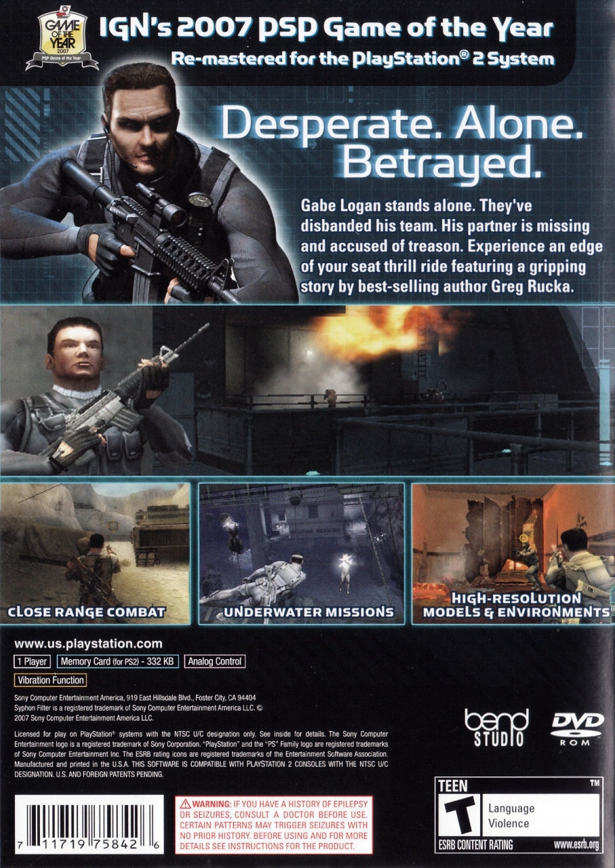Syphon Filter: Logan's Shadow – PlayStation 2 (PS2)