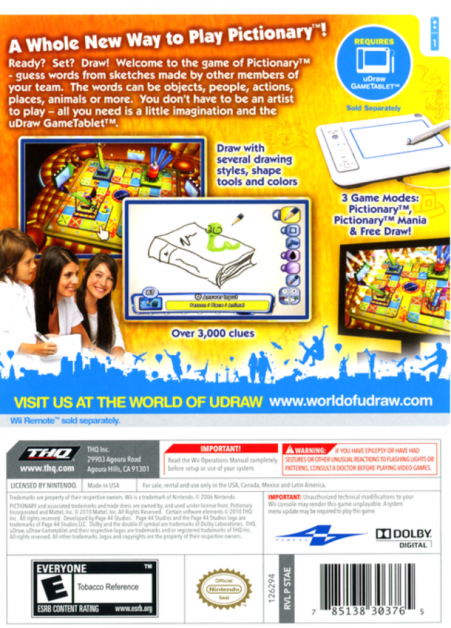 uDraw w/Pictionary – Nintendo Wii (Wii)