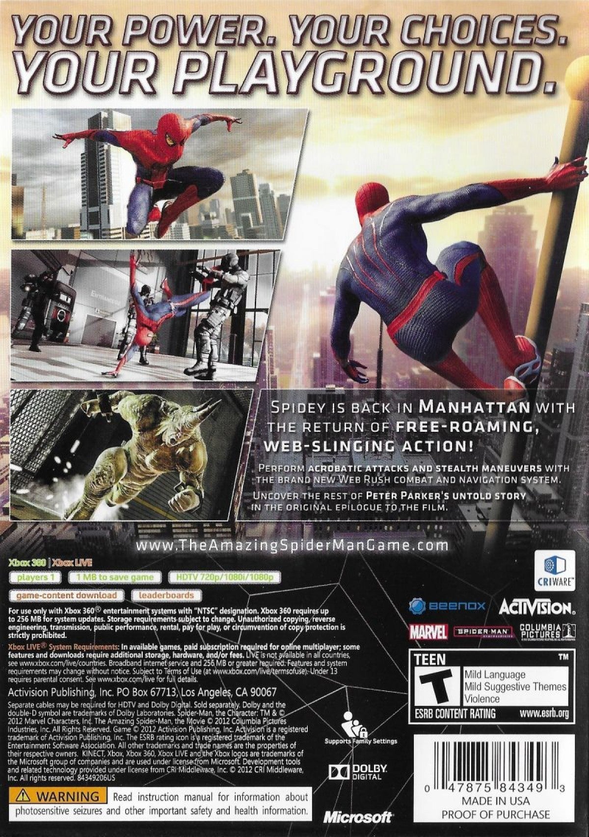 Amazing Spider-Man – Xbox 360 (X360)