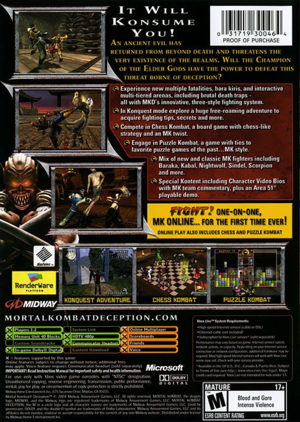 Mortal Kombat: Deception – Xbox (XBOX)