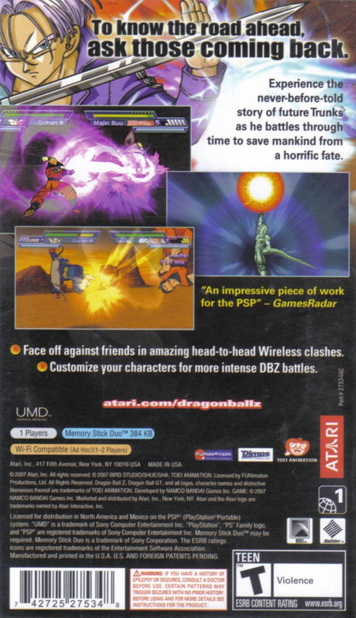 Dragon Ball Z Shin Budokai: Another Road — PlayStation Portable (PSP)