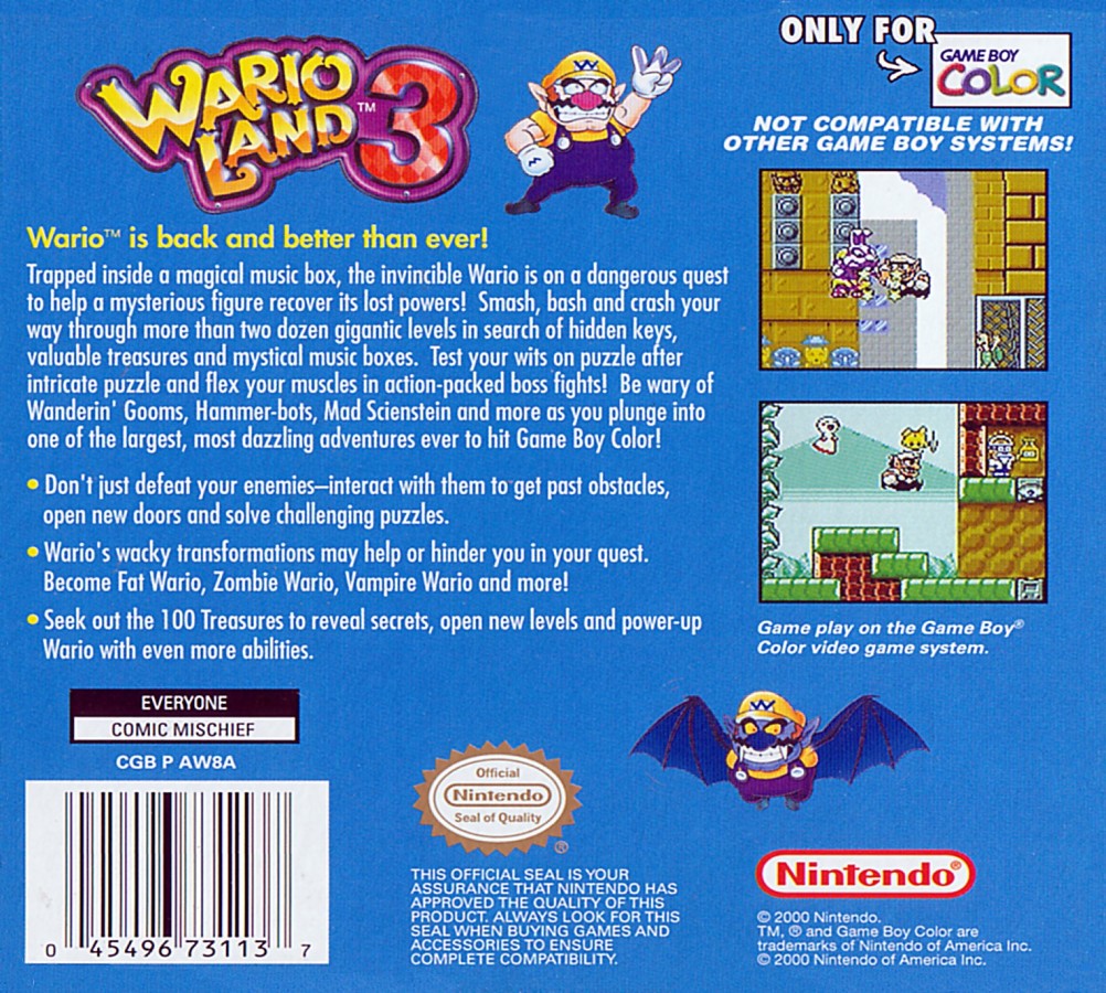 Wario Land 3 – Game Boy Color (GBC)