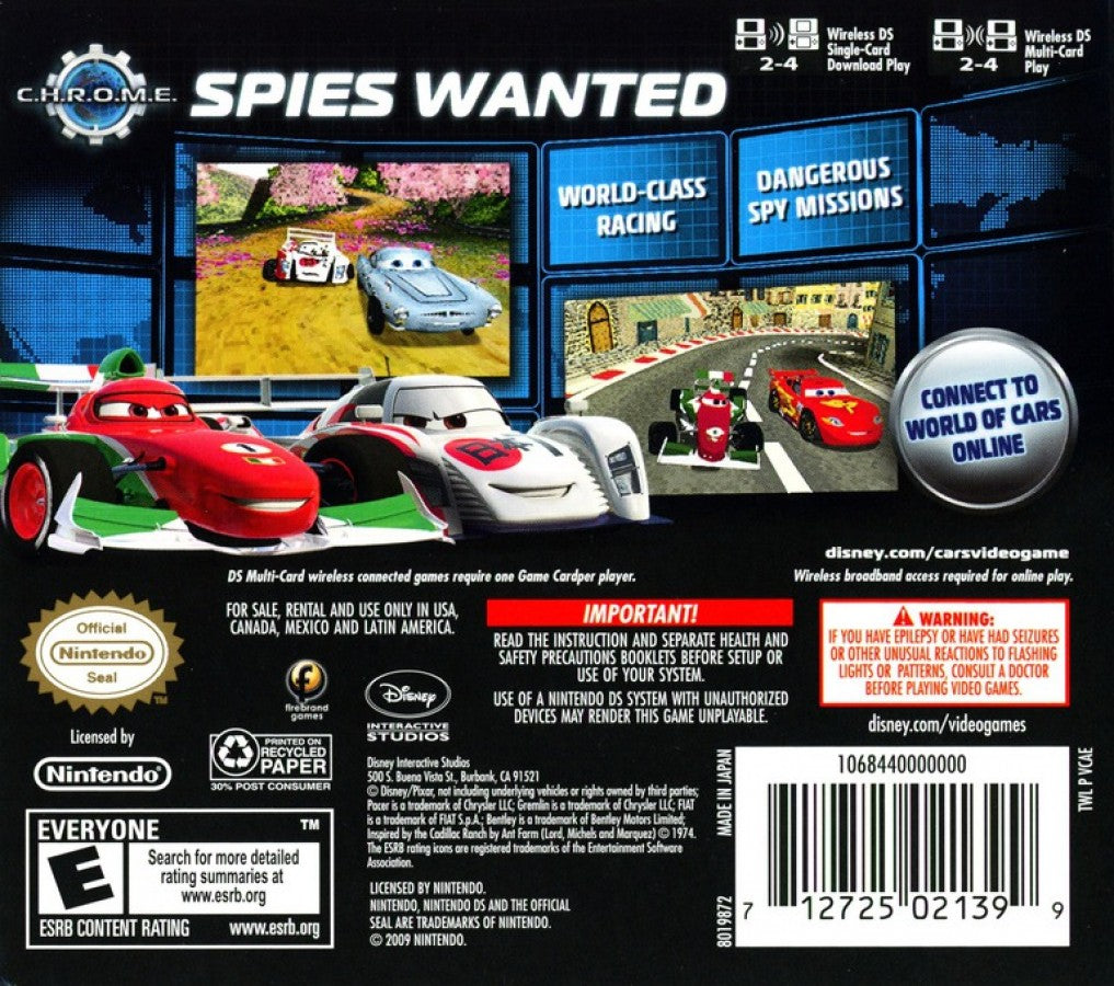 Disney Pixar Cars 2 — Nintendo DS (DS)