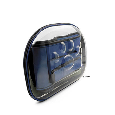 Cattie Navy Blue Panoramic Clear Pet Carrier 30x40x35 cm