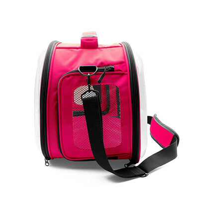 Cattie Pink Transparent Panoramic Pet Carrier Bag 30x40x35 cm