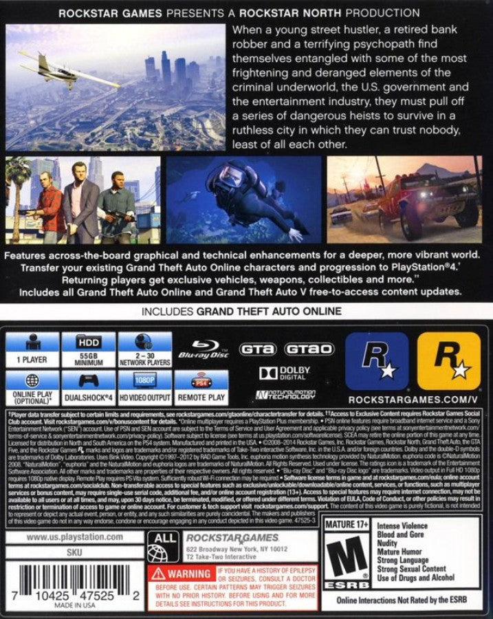 Grand Theft Auto V [Premium Edition] – PlayStation 4 (PS4)