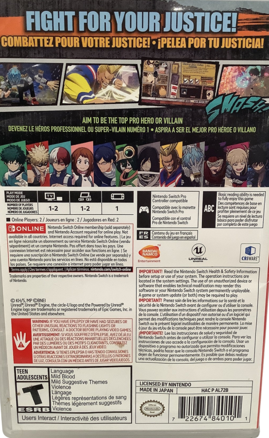 My Hero One's Justice 2 – Nintendo Switch (NS)