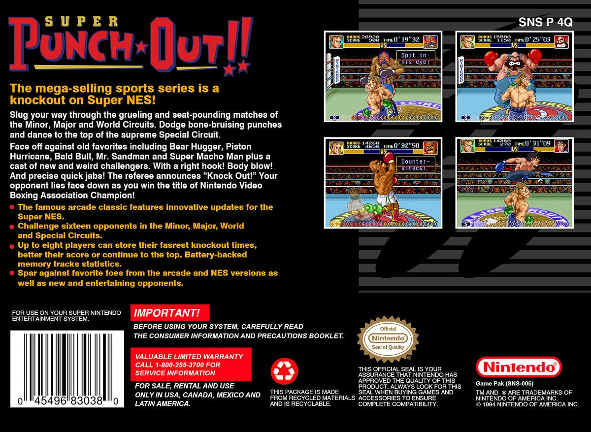 Super Punch Out — Super Nintendo Entertainment System (SNES)