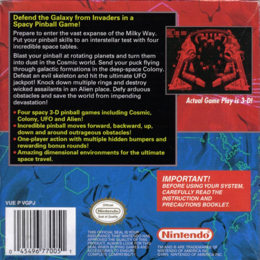 Galactic Pinball – Virtual Boy (VB)