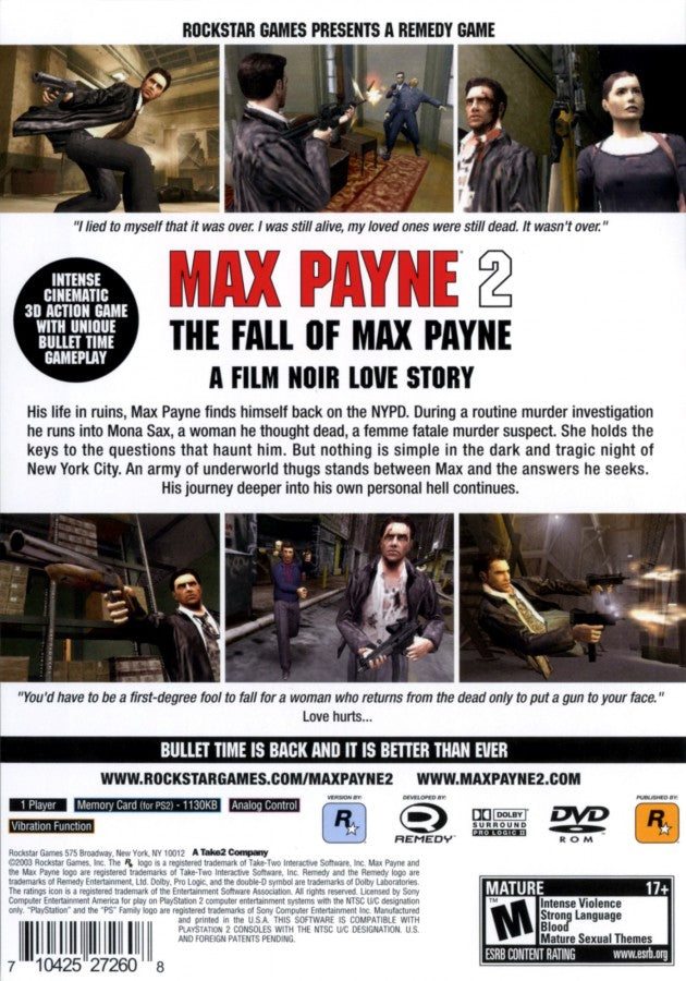 Max Payne 2: Fall of Max Payne – PlayStation 2 (PS2)