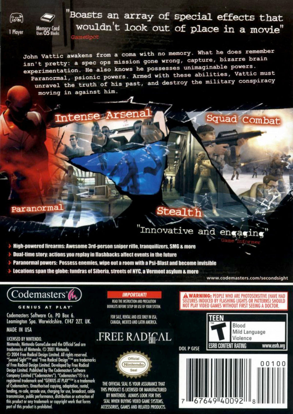 Second Sight – GameCube (GC)