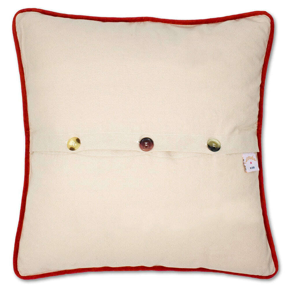 Christmas Carol Hand-Embroidered Pillow by Cat Studio