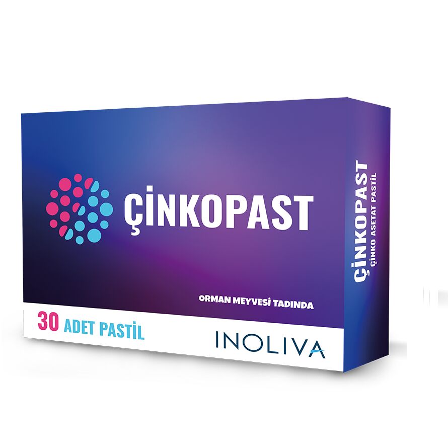 Cinkopast Zinc Acetate 15mg Dietary Supplement 30 Lozenges