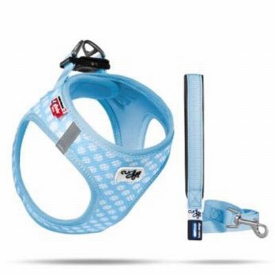 Curli Vest Air-Mesh Dog Harness Light Blue Polka Dot 2XS
