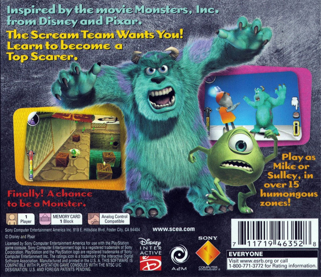 Disney Pixar Monsters Inc: Scream Team – PlayStation 1 (PS1)