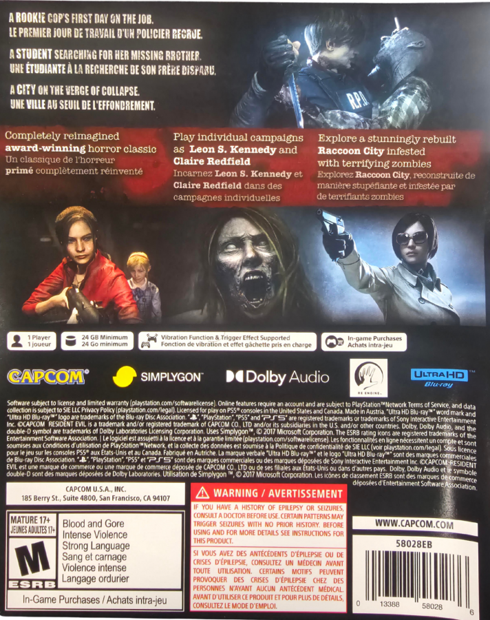 Resident Evil 2 – Playstation 5 (PS5)