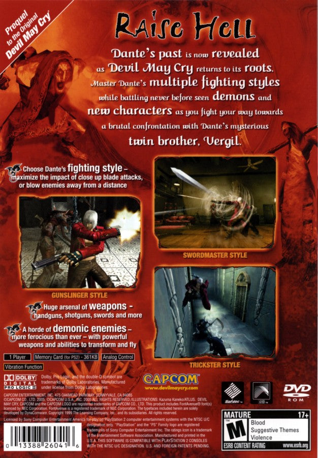 Devil May Cry 3: Dante's Awakening – PlayStation 2 (PS2)