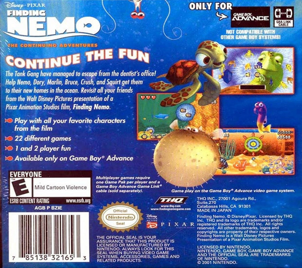 Disney Pixar Finding Nemo: The Continuing Adventures – Game Boy Advance (GBA)