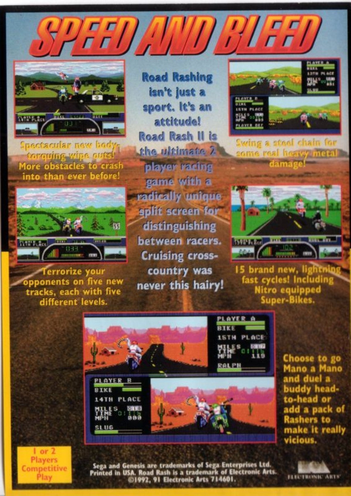 Road Rash II  – Sega Genesis (GEN)
