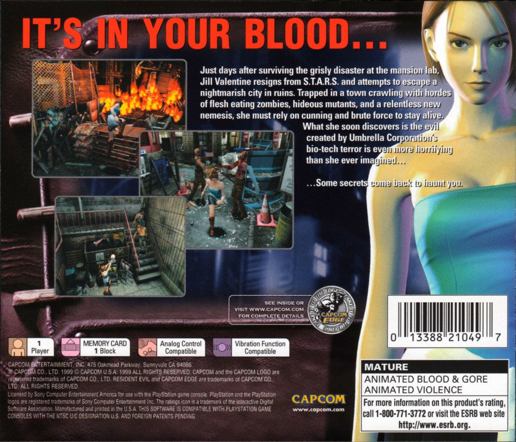 Resident Evil 3: Nemesis [With Dino Crisis Demo] – PlayStation 1 (PS1)