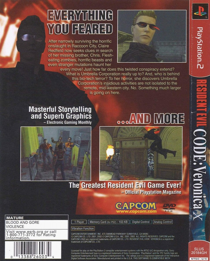 Resident Evil Code: Veronica X – PlayStation 2 (PS2)