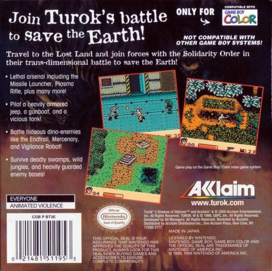 Turok 3: Shadow of Oblivion – Game Boy Color (GBC)