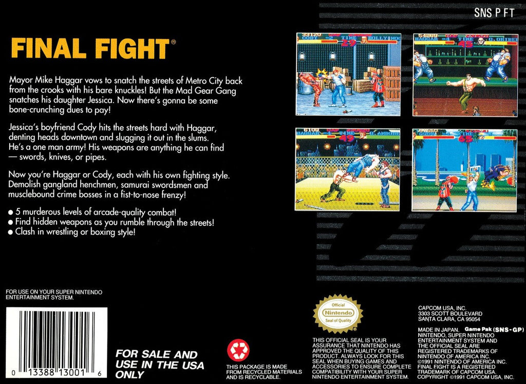 Final Fight — Super Nintendo Entertainment System (SNES)