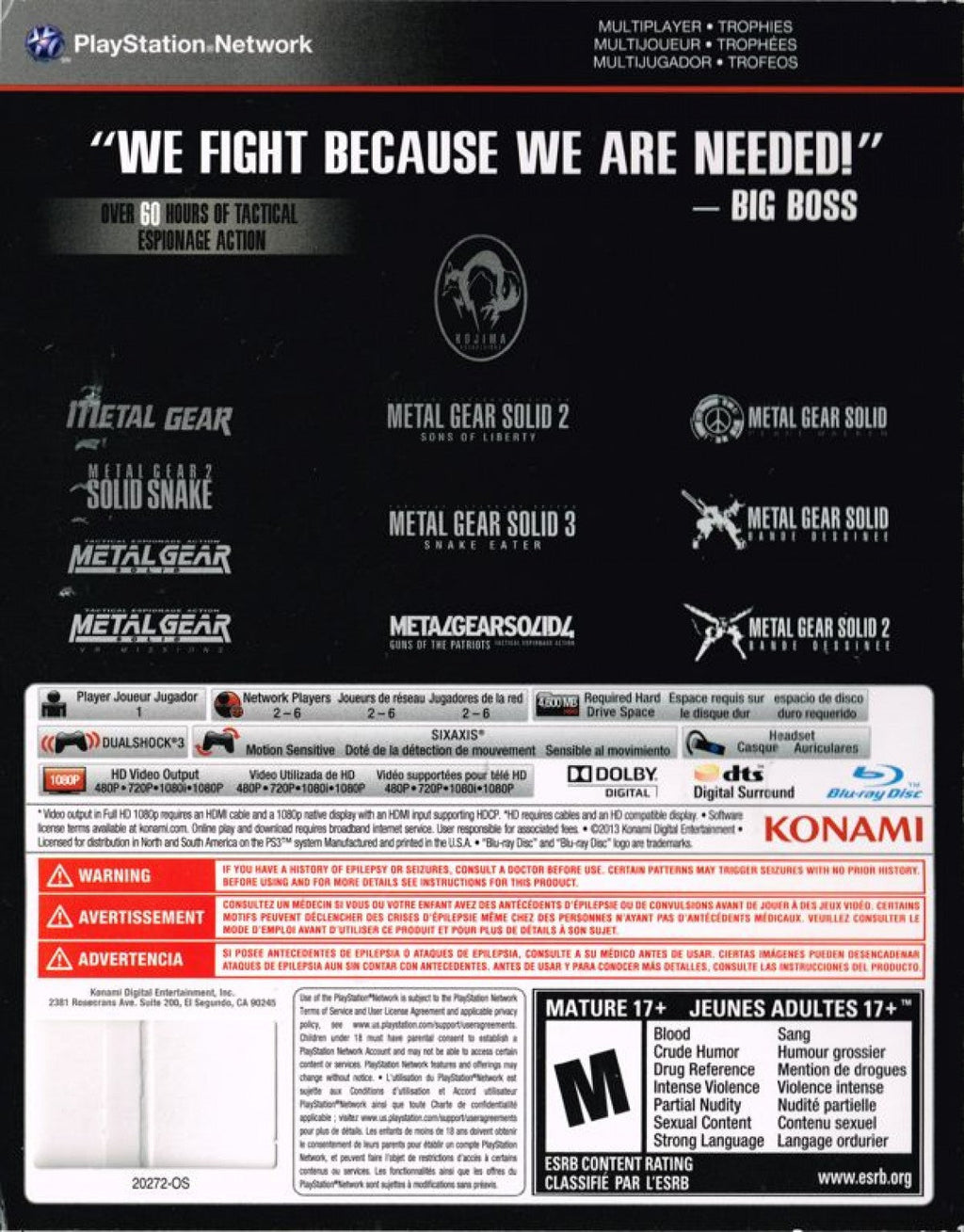 Metal Gear Solid: The Legacy Collection – PlayStation 3 (PS3)