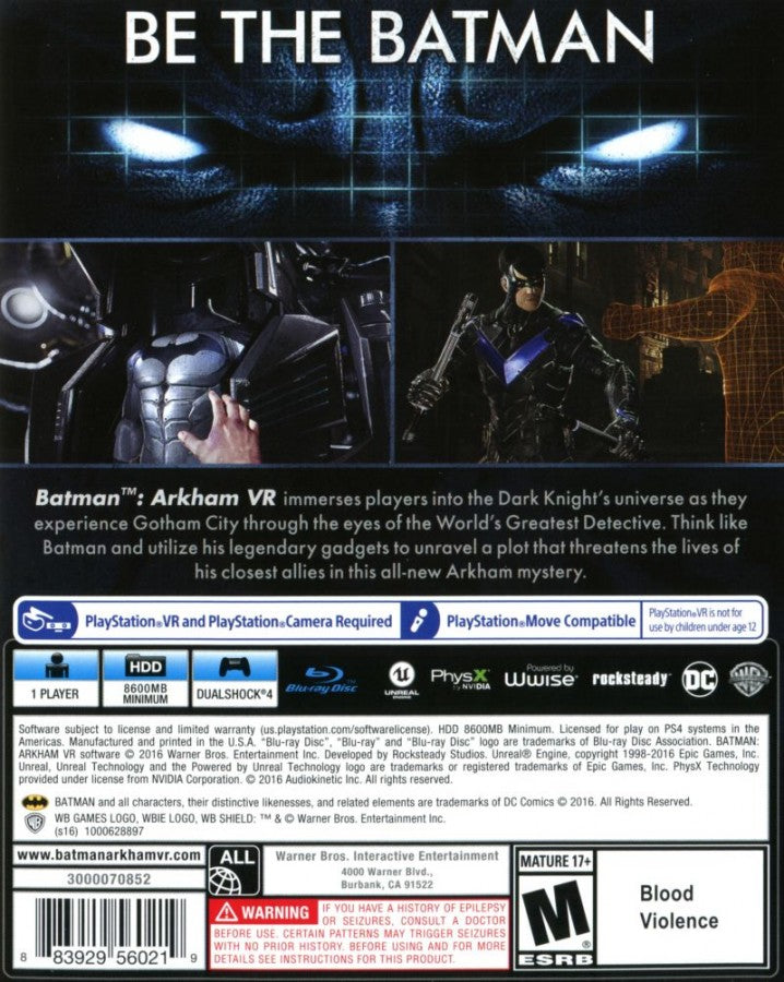 Batman Arkham VR – PlayStation 4 (PS4)