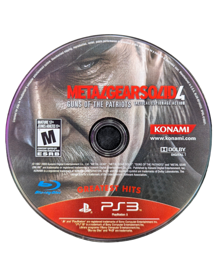 Metal Gear Solid 4: Guns of the Patriots [Greatest Hits] – PlayStation 3 (PS3)