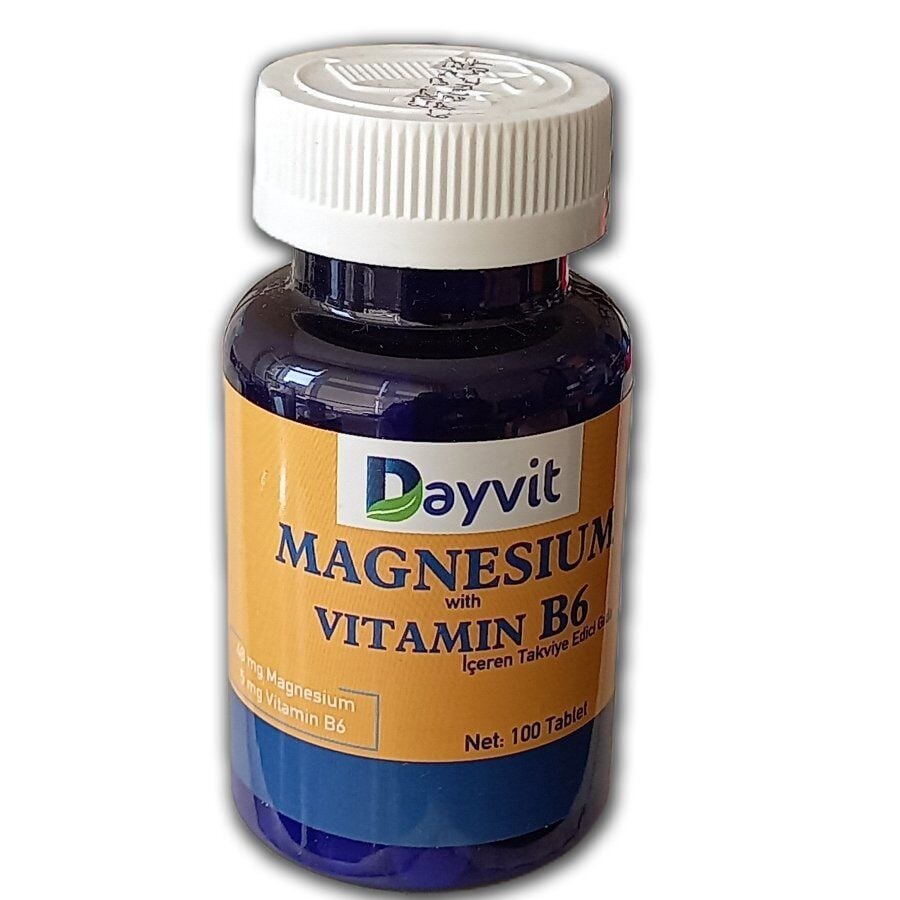 Dayvit Magnesium with Vitamin B6 Daily Supplement 100 Tablets