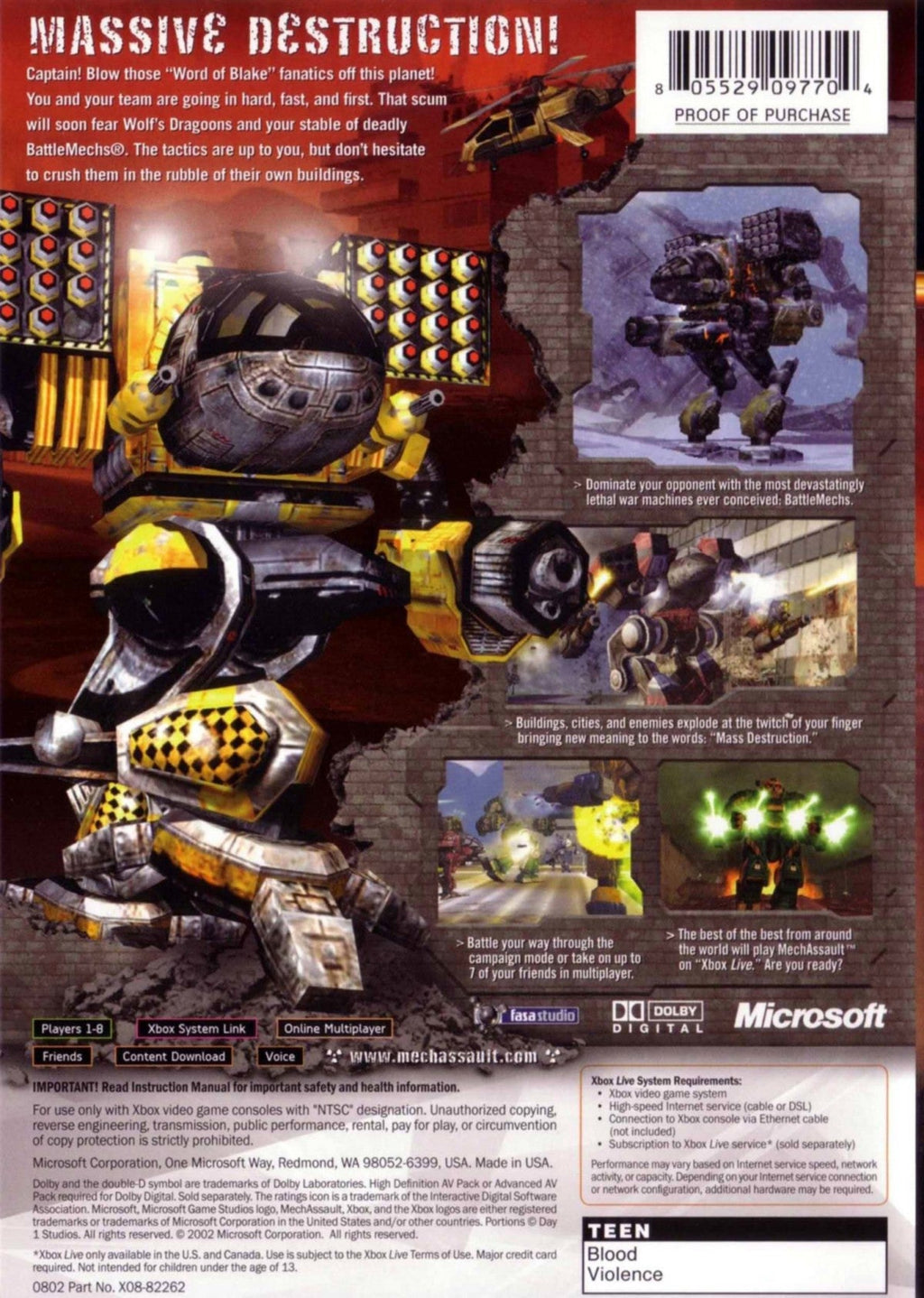 MechAssault – Xbox (XBOX)