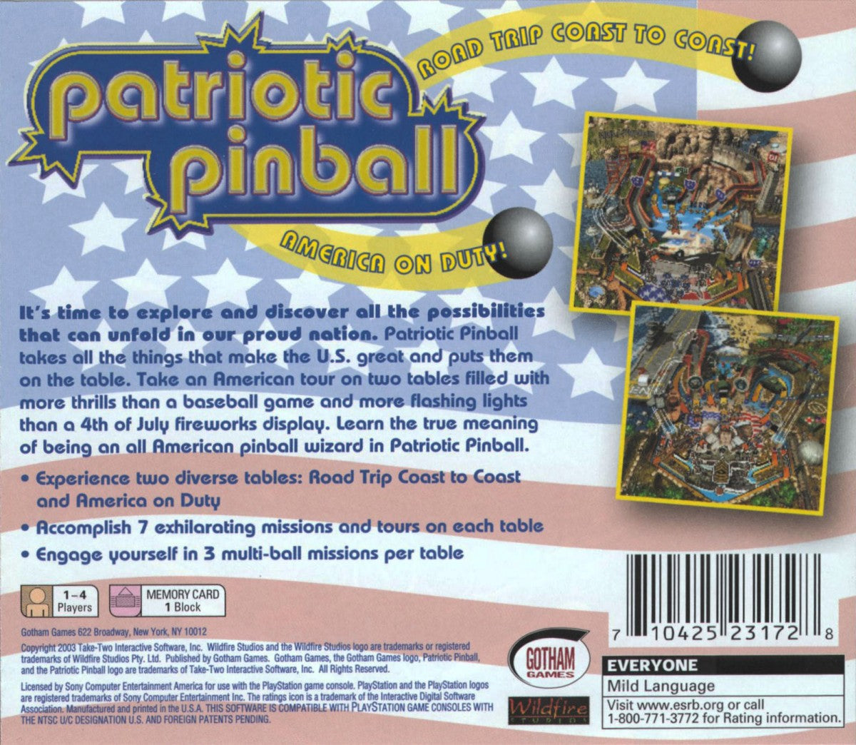 Patriotic Pinball – PlayStation 1 (PS1)