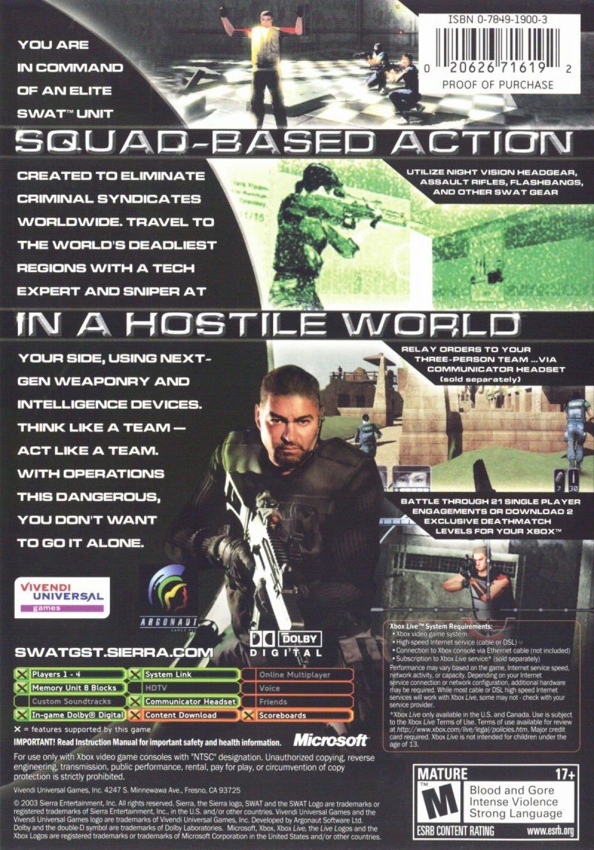 SWAT Global Strike Team – Xbox (XBOX)