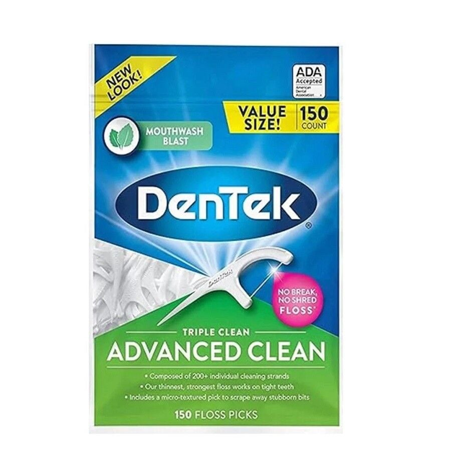 DenTek Triple Advanced Clean Mint Floss Picks with Fluoride 150 Count