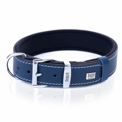 Doggie Comfort Leather Dog Collar Royal Blue 60cm