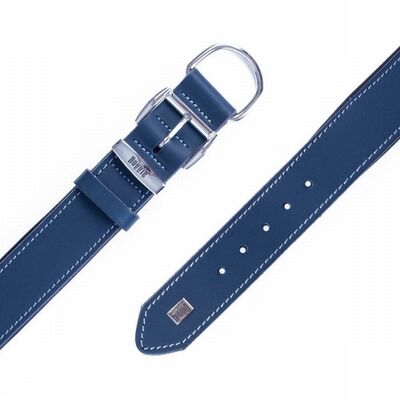 Doggie Comfort Leather Dog Collar Royal Blue 60cm