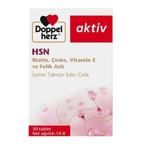 Doppelherz HSN Biotin Zinc Vitamin E & Folic Acid 30 Tablets
