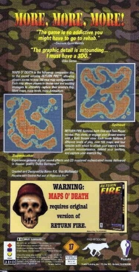 Return Fire: Maps O' Death [Long Box]– Panasonic 3DO (3DO)