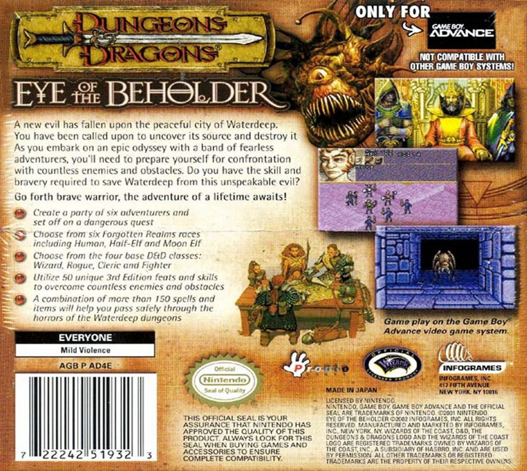 Dungeons & Dragons: Eye of the Beholder – Game Boy Advance (GBA)
