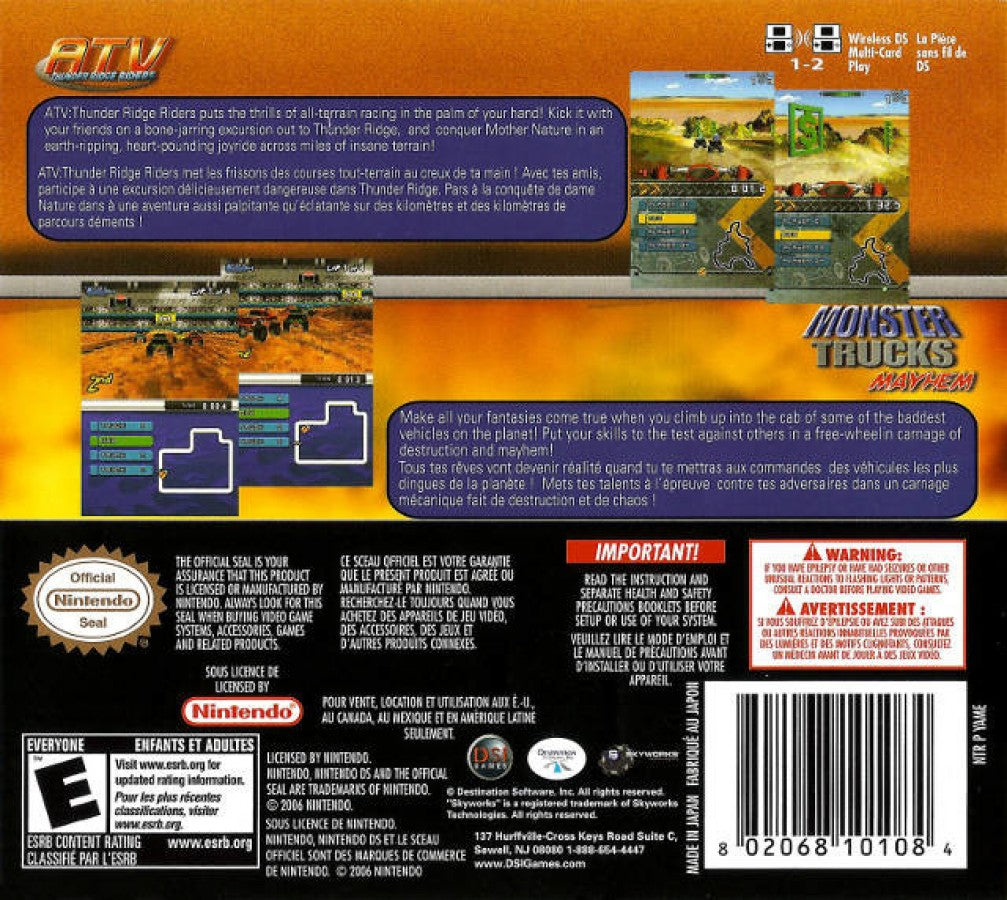 ATV Thunder Ridge Riders and Monster Truck Mayhem – Nintendo DS (DS)
